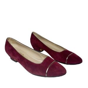 Salvatore Ferragamo Florence Burgundy Suede Leather Shoes Size 9 B Msrp $590